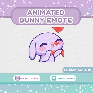 Animated Purple Bunny Emote-Kiss Emote