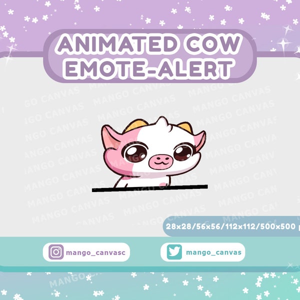 Animated Pink Cow Emote Alert /HeadBang Emote-Alert