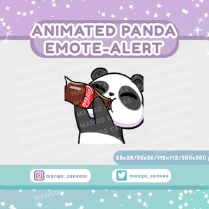 Alerta de emoticón de panda animado / Alerta de emoticón de bebida