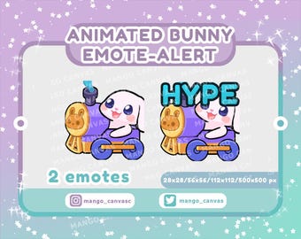 Animated Bunny Emote-Alert/ Hype Train Emote-Alert