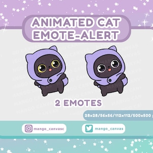 Geanimeerde zwarte kat emotemelding/spin-emotemelding