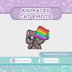 Geanimeerde Cat Emote-Pride Flag Emote