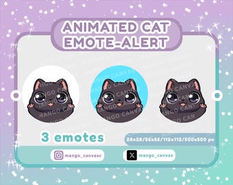 Animated Black Cat Emote Alert /Pedro Dance Emote-Alert