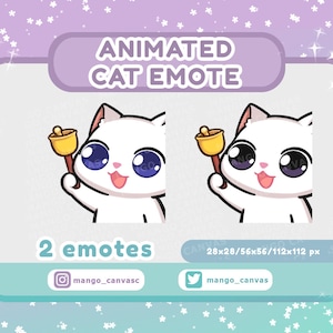 Geanimeerde witte kat-emote-Dinkdonk-emote