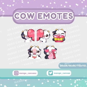Cow Emotes-Valentine Day set 1