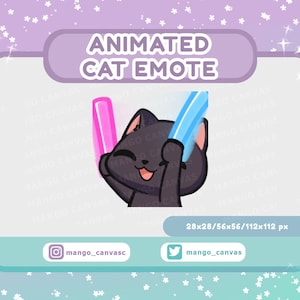 Geanimeerde Black Cat-emote: lightstick-emote
