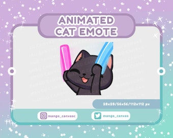 Animated Black Cat Emote-Lightstick emote
