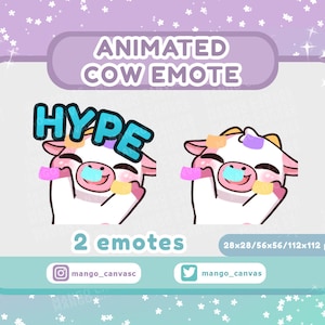 Geanimeerde roze koe-emotemelding/Hype-emotemelding