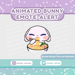 Geanimeerde emotemelding konijn/Ramen-emotemelding