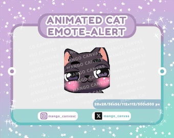 Animated Black Cat Emote-Alert/ Smirk Emote #2