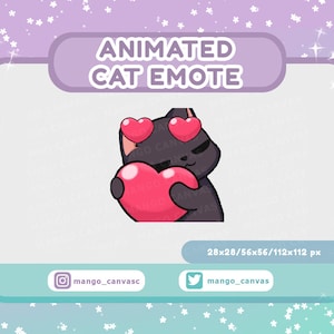 Gesto animado de gato negro: Gesto de corazón