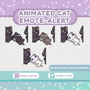 Animated Black Cat Emote Alert /Come Here Emote-Alert