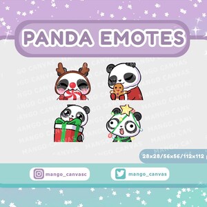 Conjunto de emoticones de panda para Navidad n.º 1