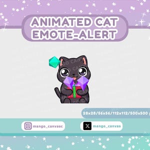 Alerta de gesto de gato negro animado/Alerta de gesto de bits