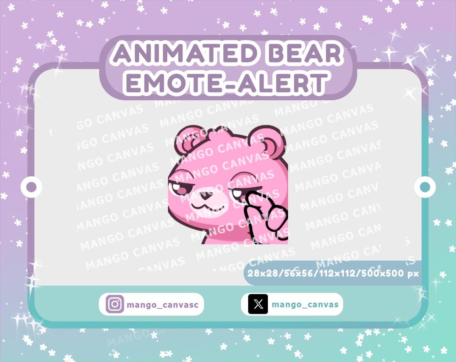 Animated Pink Bear Emote-alert/ Clock It Emote-alert - Etsy