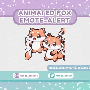 Geanimeerde vos-emote-waarschuwing/inval-emote-waarschuwing