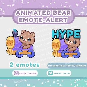 Animierter Bär Emote Alarm/ Hype Train Emote Alarm