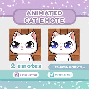 Geanimeerde witte kat-emote-verlof-emote