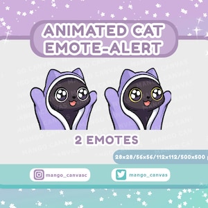 Geanimeerde zwarte kat emotemelding/emotemeldingen deken