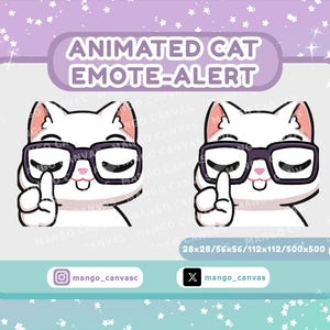 Alerta de emoticono de gato blanco animado/Alerta de emoticono real