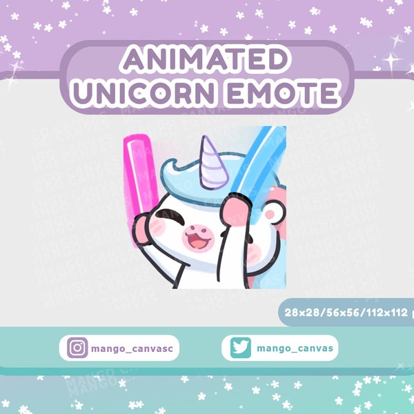 Animated Unicorn Emote-Lightstick emote