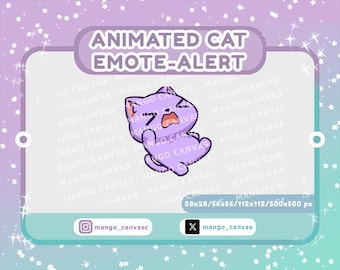 Animated Purple Cat Emote-Alert/ Tantrum Emote-Alert