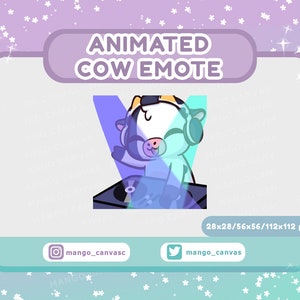 Geanimeerde koe-emote: dj-emote
