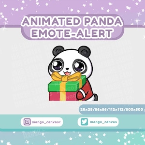 Alerta de emoticón de panda animado/Alerta de emoticón de regalo de Navidad