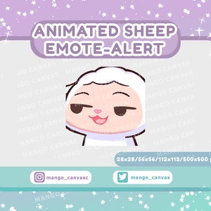 Geanimeerde schapen-emote-waarschuwing/grijns-emote