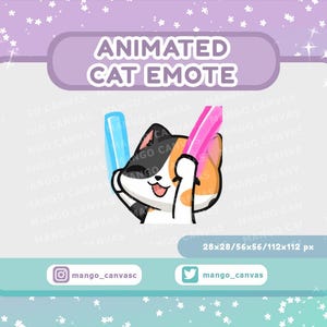Animated Calico Cat Emote-Lightstick emote