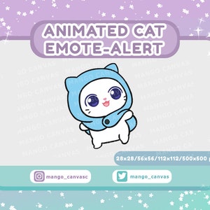 Animated White Cat Alert-Emote