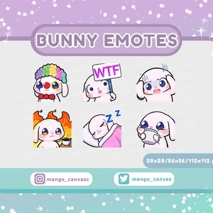 Twitch Emotes-Kaninchen Emotes Set 2