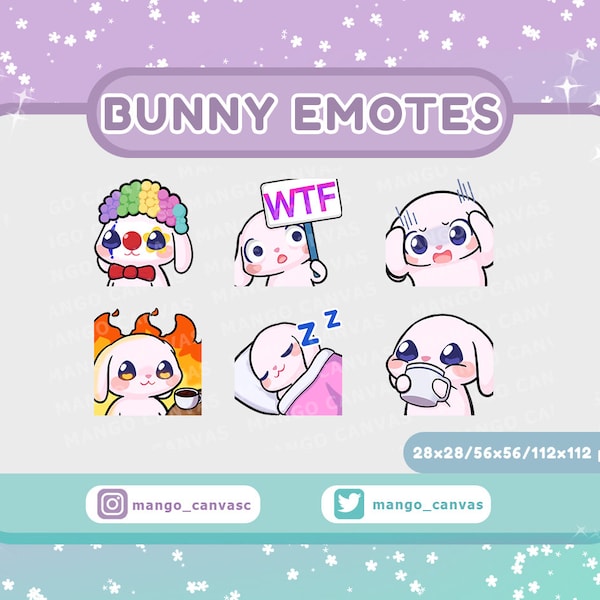 Twitch Emotes-Bunny Emotes Set 2