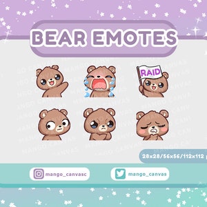 Emotes do Twitch - Conjunto 1 de Emotes de Urso