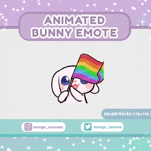 Animiertes Häschen Emote-Pride Flagge Emote