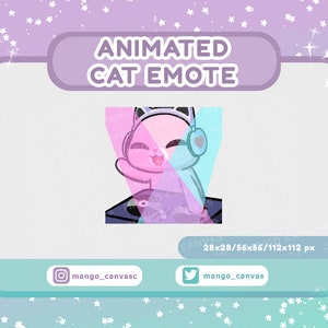 Geanimeerde Pink Cat Emote-Dj-emote