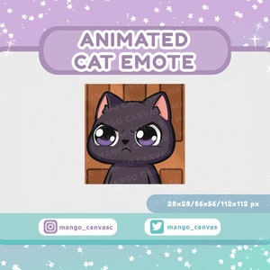 Geanimeerde zwarte kat-emote-verlaat-emote