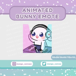 Geanimeerde konijnenemote: dj-emote