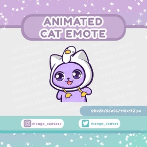 Geanimeerde Emote-Wiggle-emote van de paarse kat