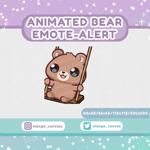 Geanimeerde beer-emote-waarschuwing / swing-emote-waarschuwing