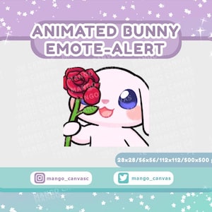 Emotemelding met animatie konijn/emotemelding roos
