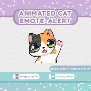 Animated Calico Cat Emote Alert /Hi Emote-Alert
