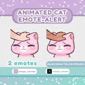 Animated Pink Cat Emote-Alert /Head Pat Emote-Alert
