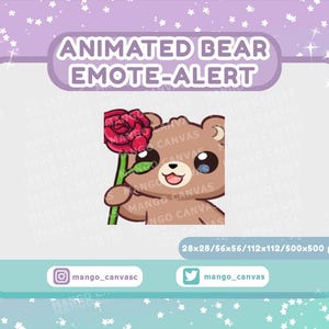Emotemelding geanimeerde beer/emotemelding roos