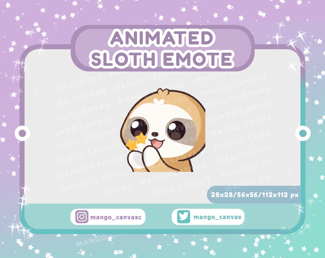 Sloth Emotes Animated Sloth Emote-clap Emote - Etsy