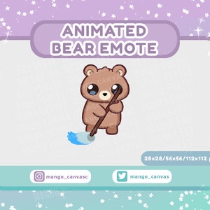 Animierter Bär Emote-Saubermachen Emote
