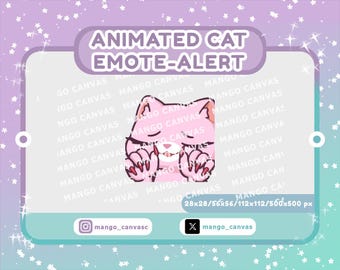 Animated Pink Cat Emote-Alert /Period Emote-Alert