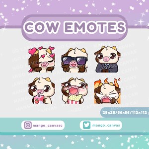Twitch Emotes-Brown Cow Emotes Set 10
