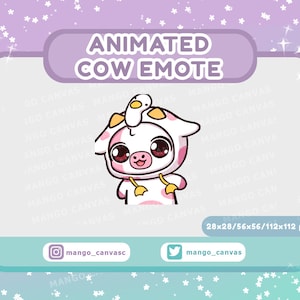 Animierte Pink Kuh Emote-Wackel Emote