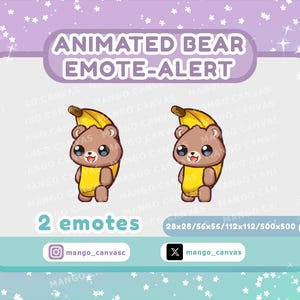 Emote orso animato - Avviso / Emote banana - Avviso